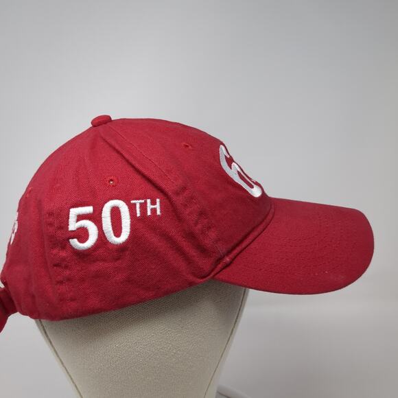 67 Go Dogs Slideback Baseball Cap Red One Size Adjustable Port & Company 6 Panel - Picture 5 of 10
